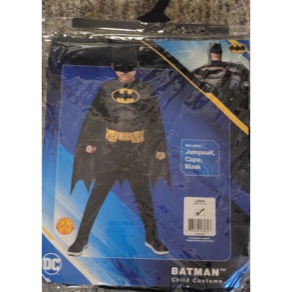 Rubies DC WB Batman Child Halloween Costume 3 Pieces Set Black Size Large(12-14) - Picture 1 of 3